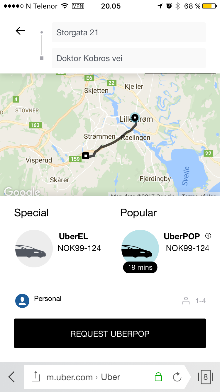 Uber Progressive Web App 2017